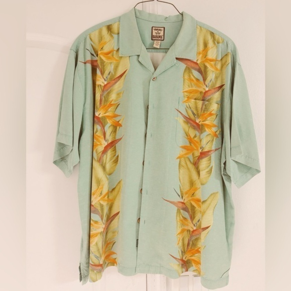 Tommy Bahama, Vintage Men's Mint Green Tropical Shirt